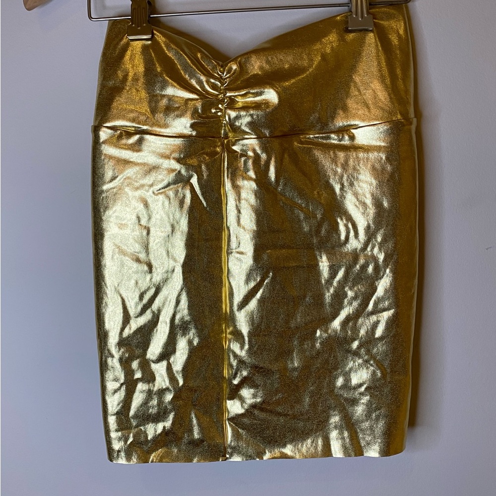 Skims gold metallic crop top and sarong mini skirt. New with tags. - Picture 8 of 9